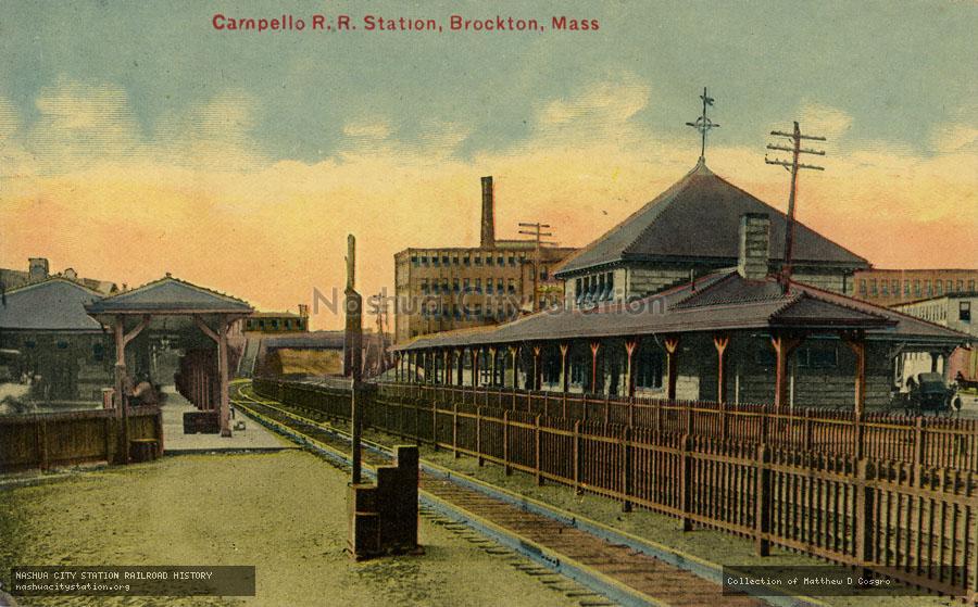 Postcard: Campello Railroad Station, Brockton, Massachusetts